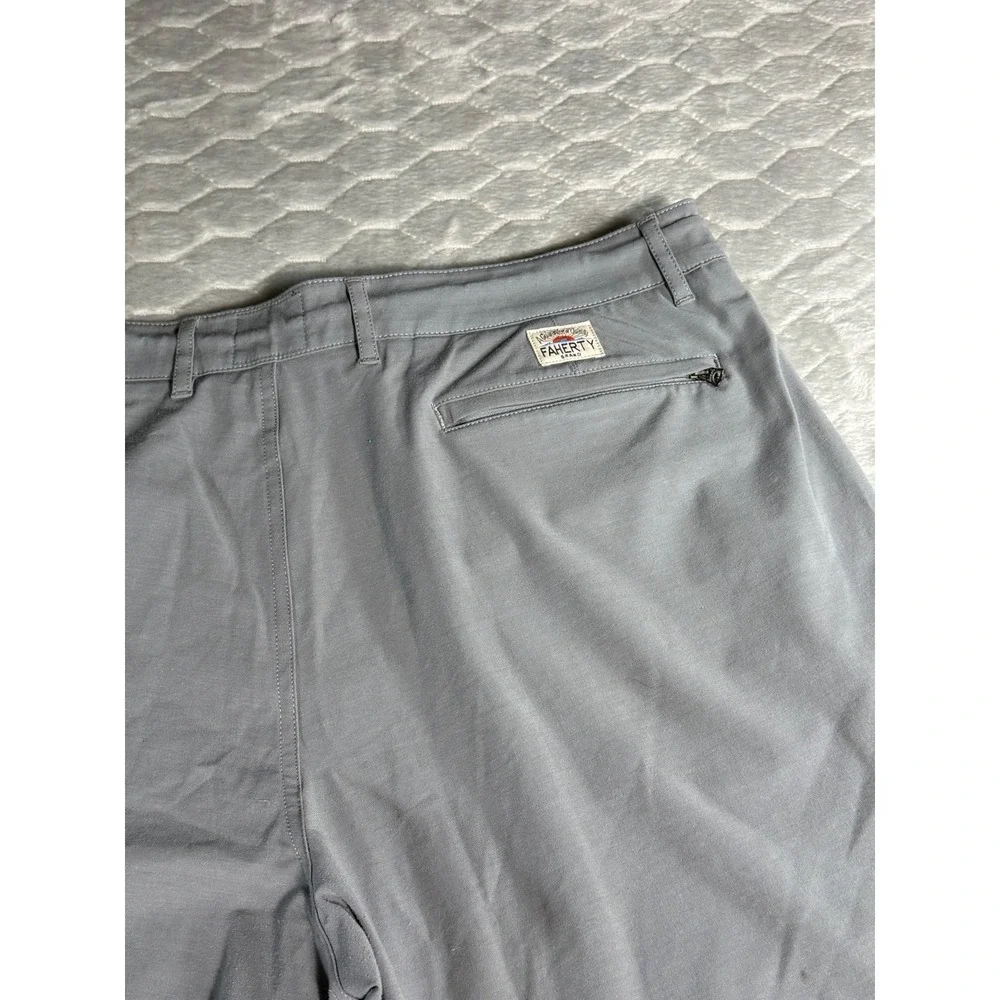 Faherty All Day Shorts Mens 36 Grey Hybrid Hiking Camping Travel Stretch